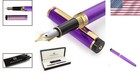 Sleek Fountain Pen With Medium Nib   Decadent Purple Ink - For Every Occasion