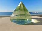 Nautical Ship s Deck Prism Paperweight Light Green Heavy Glass Immaculate