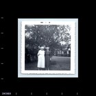 Old Vintage Square Photo Pair Duo Older Elderly Women In Yard Snapshot 1961