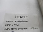 Heatle 3 8  X 7  Long Internal Cartridge Heater  220v  150w  1000mm Lead