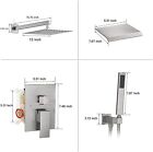 Shower Faucet Set System 12  Rainfall Head 3 Function Kit Mixer Valve Wall Mount