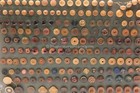 B1 Huge Assorted Lot 11 x14  Vtg Card Of Wood Or Nut Garment Buttons 170  Nos 