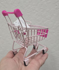 Hobby Lobby Mini Pink Cart Metal Functional Doll Size Baby Shower Gift Unique     