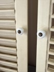 Wood Interior Louver Plantation Window Shutters Set 28  Tall X 70  Wide Vintage