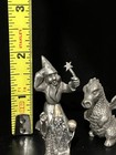 Pewter Wizards With Dragon Figurines 
