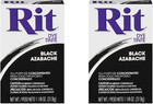 2 Pack Black All-purpose Powder Fabric Dye Multi-use Permanent Crafts Us