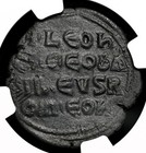 Byzantine  Leo Vi  the Wise   Ad 886-912     Follis  Ngc Xf