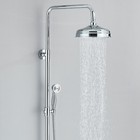 Exposed Bathroom Shower Faucet System Rain Head Chrome Mixer Tap With Tub Spout