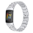 Bling Diamond Stainless Steel Watch Band Metal Wrist Strap For Fitbit Charge 6