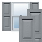 Vinyl Raised Panel Shutters Pair Waterproof Easy Install Exterior Window Decor
