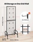 Vevor Grid Wall Panel 1 9 X 5 4 Ft Wire Display Rack With Wheels And 10 Hooks