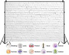 7x5ft Fabric Photo Backdrop White Brick Vintage Stone Wall Pale 7x5ft  