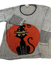 Live And Let Live Women s Large Black Cat Moon Sweater Bling Halloween Witches