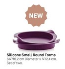Tupperware Silicone Small Round Cake Baking Form Set Of 2 Purple New
