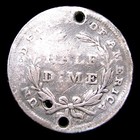 1837 Seated Liberty Half Dime Silver ---- Nice Details Holed Coin ----  107i