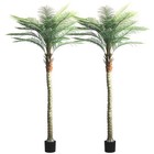 270cm Artificial Coconut Palm Tree 2pcs Lifelike Fake Palm For Home Garden Decor