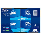 Ziploc Double Zipper Quart Freezer Bags  216 Bags  Free Shipping 