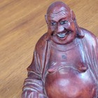 Antique Hand Carved Chinese Rosewood Laughing Buddha Figure Statue 5 