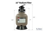 Rx Clear Radiant 16  Aboveground Swimming Pool Sand Filter System W   75 Hp Pump