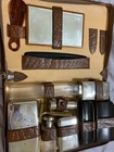 Vintage Men   s Men Vanity Grooming Toiletry Travel Kit  Leather Case Usa Made 