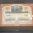 Reading Railroad Co  Stock Certificate  100 Shares  Orange   1960s Free Shipping