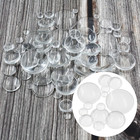 70pcs Glass Cabochons Dome Tiles Set  7 Sizes Clear Round Flat Back For Diy Craf