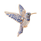 Luxury Rhinestone Hummingbird Brooch Bird Animal Pin Spring Summer Jewelry Gift