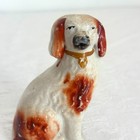 Antique 19th C Victorian Staffordshire Russet Red   White Spaniel Dog Figurine