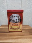Vintage Milk Bone Dog Tin Can With Lid    Treat Holder Case Vtg 90   s Euc