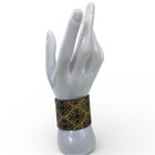 Brown And Black Patterned Faux Leather Cuff Bracelet