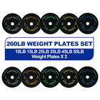 260 Lb Olympic Bumper Plate Set Home Gym Weight Set  Free Shipping