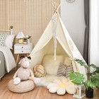 Foldable Kids Canvas Teepee Play Tent Children Playhouse Indoor Outdoor Tipi Toy