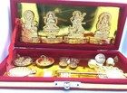 Hindu God Statue Yantra Diwali Puja Box Kubera Ganesha Laxmi Saraswati Idol Coin