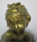 Fine Antique 17  French Art Nouveau Gilt Bronze Sculpture By Louis-emile Cana