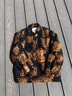 Mondi Vintage 1990s Leopard Cat Face All-over Print Bomber Jacket Size 34