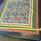80s Vintage Totes Water Repellent Rain Scarf Orange Yellow Green Pattern