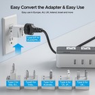 220v To 110v Step Down Voltage Converter 3-outlet 4 Usb Travel Adapter Converter