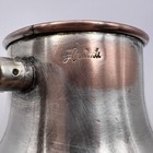 Antique Brass Silver Plated Creamer Jug Pitcher Handle Wood Server Marked 