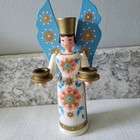 German Wooden Christmas Angel Candle Holder  Made In German Democratic Republic