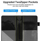 Server Book With 2 Zipper Pockets  Leather Glitter Black 