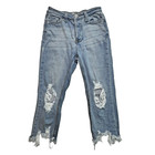 Chelsea And Violet Jeans Size 7 Girls Distressed High Rise Capri