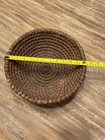  Antique Small Weave Tightly Woven Rye Coil Basket  Wear And Patina  12  Dia 