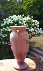 Vintage Hull Art Pottery Magnolia Large 12  Vase  Pink   Blue Matte 1930s   40s