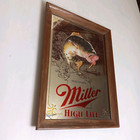 Vtg Miller High Life Beer Sportsman Series Bass Mirror First Edition Bar Decor