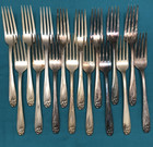 16 Pc 1950 Daffodil Silverplated 7 5  Dinner Forks 1847 Rogers Bros Nice 