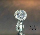 Solid 14k White Gold Moissanite Hidden Halo Engagement Ring 3 Ct Round Cut Vvs1