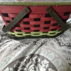 Longaberger Retired 2010  watermelon  Medium Market Basket  protector  lid Nice 
