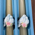 Vintage Avon Love Bird Ceramic Candle Huggers With Tapers 10   