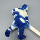 Vtg Super Chexx   Pro Bubble Dome Hockey -blue Team Short Stick Player E1