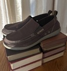Crocs Men s Walu  11270 Slip On Loafers Comfort Shoes Khaki Canvas Size 8